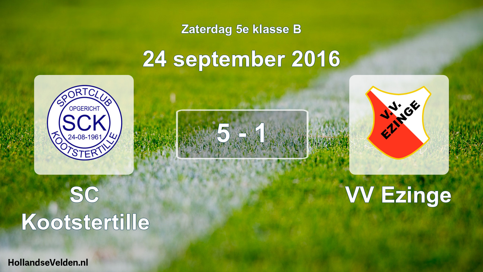Total number of matches played: SC Kootstertille - VV Ezinge 5 - 1 (24 September 2016)