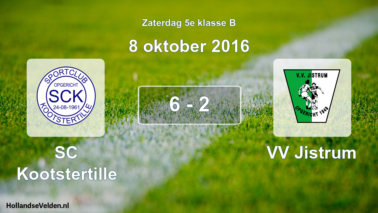 Total number of matches played: SC Kootstertille - VV Jistrum 6 - 2 (8 October 2016)