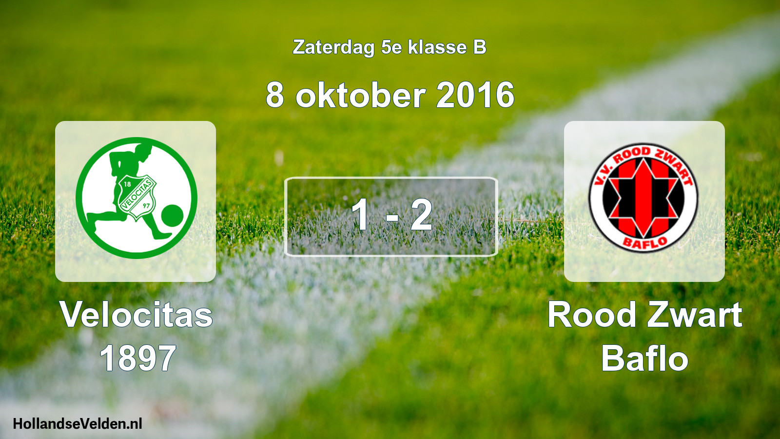 Total number of matches played: Velocitas 1897 - Rood Zwart Baflo 1 - 2 (8 October 2016)