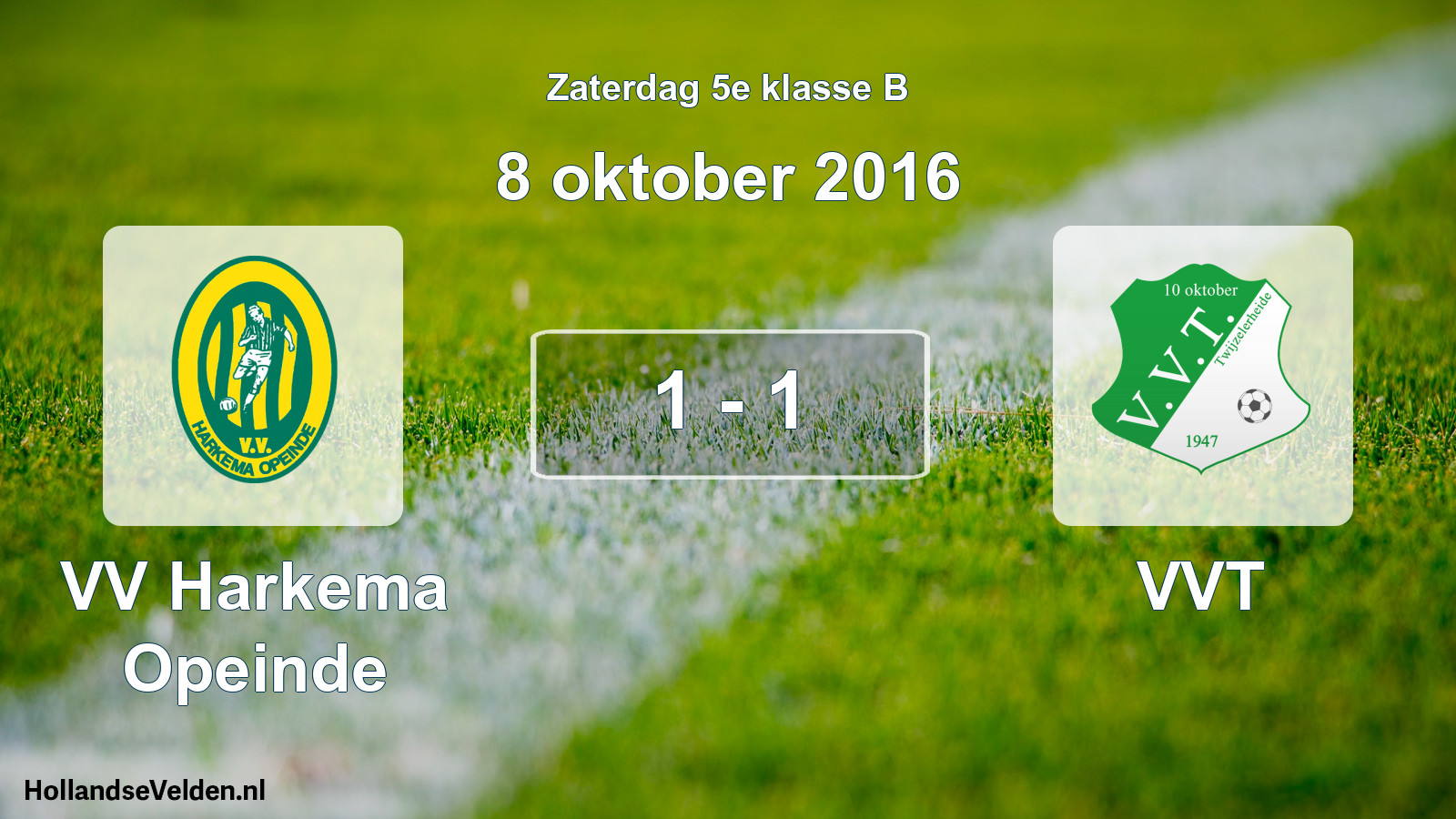 Total number of matches played: VV Harkema Opeinde - VVT 1 - 1 (8 October 2016)