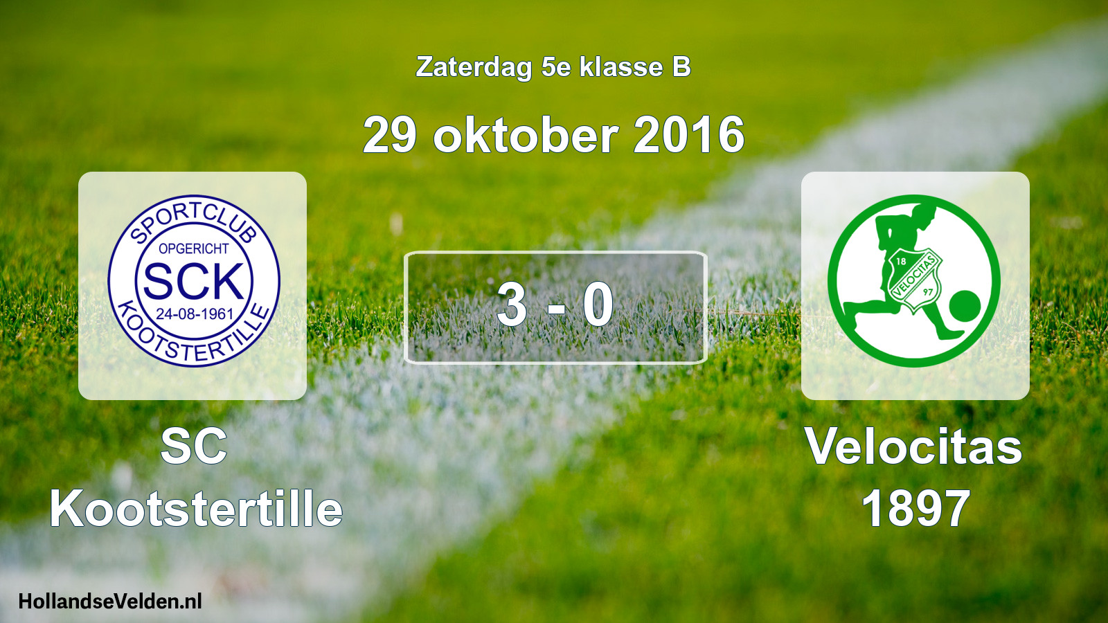 Total number of matches played: SC Kootstertille - Velocitas 1897 3 - 0 (29 October 2016)
