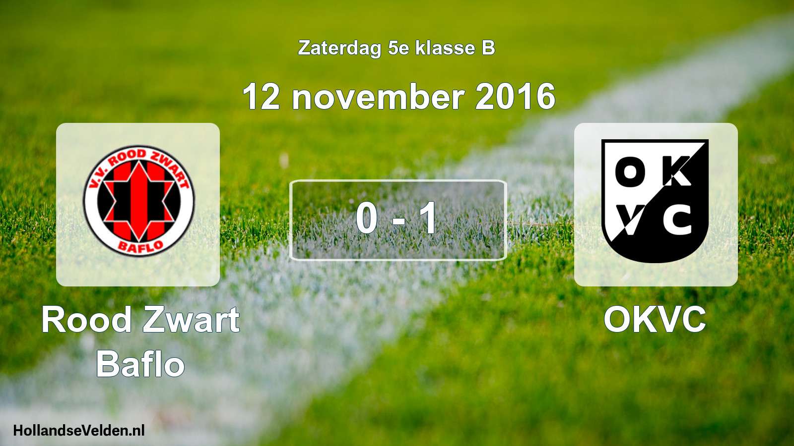 Total number of matches played: Rood Zwart Baflo - OKVC 0 - 1 (12 November 2016)