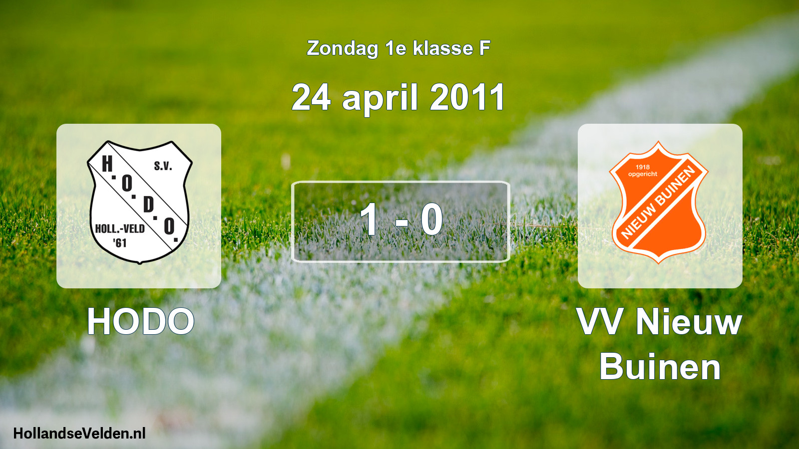 Total number of matches played: HODO - VV Nieuw Buinen 1 - 0 (24 April 2011)