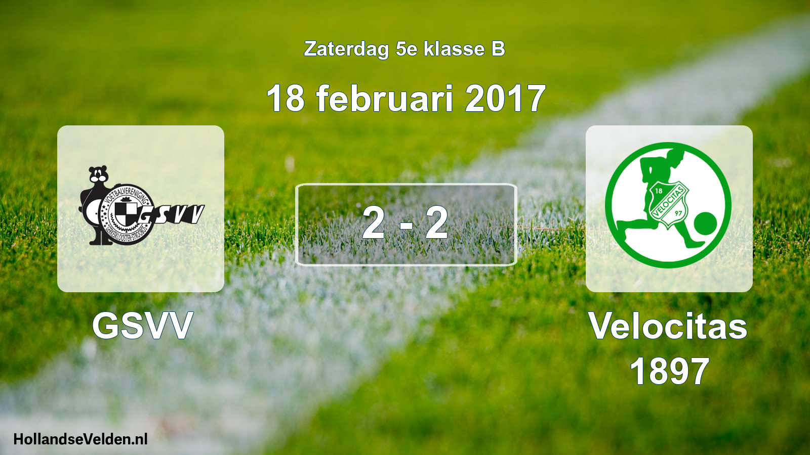 Total number of matches played: GSVV - Velocitas 1897 2 - 2 (18 February 2017)