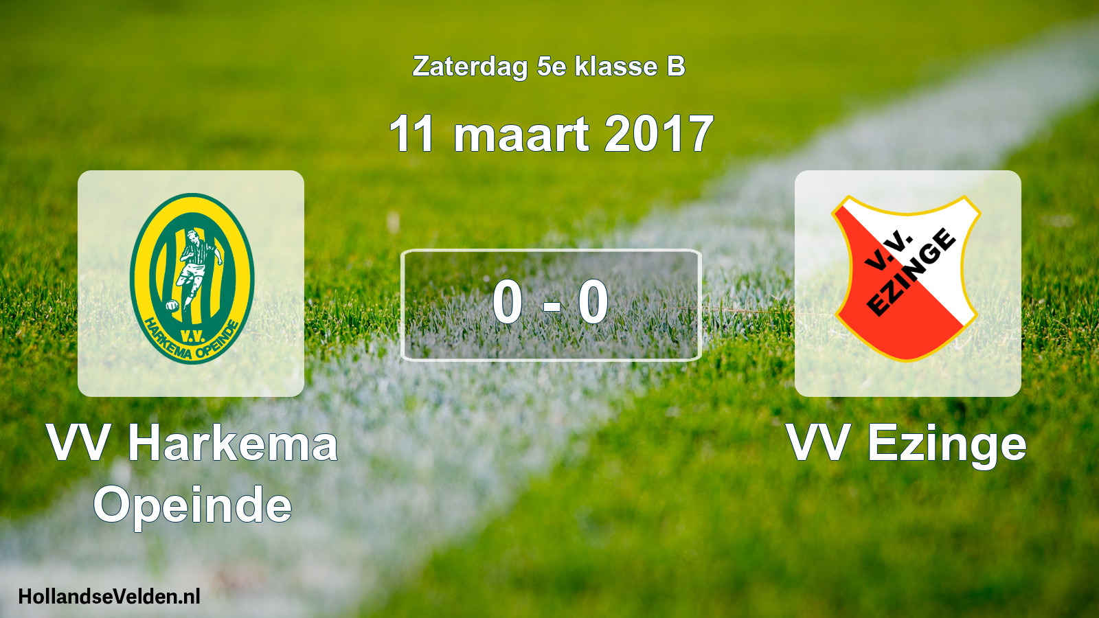 Total number of matches played: VV Harkema Opeinde - VV Ezinge 0 - 0 (11 March 2017)