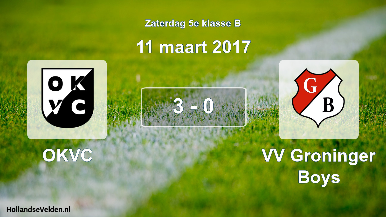 Total number of matches played: OKVC - VV Groninger Boys 3 - 0 (11 March 2017)