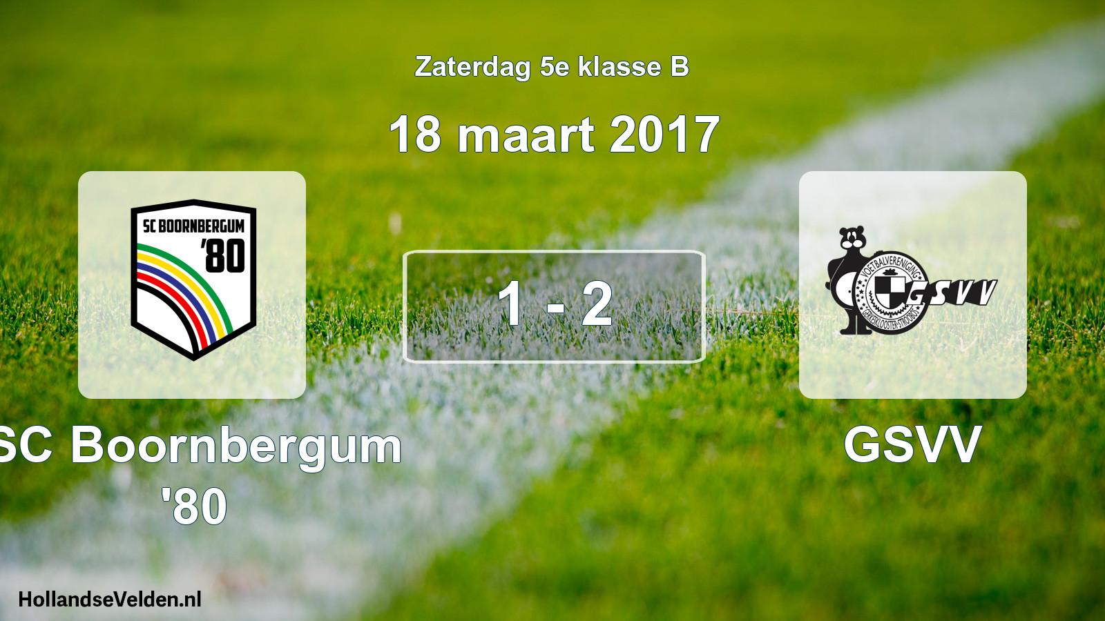 Total number of matches played: SC Boornbergum '80 - GSVV 1 - 2 (18 March 2017)