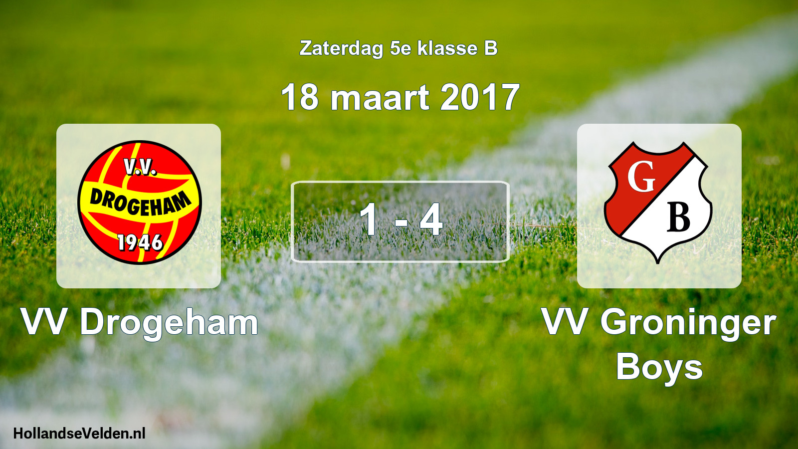 Total number of matches played: VV Drogeham - VV Groninger Boys 1 - 4 (18 March 2017)