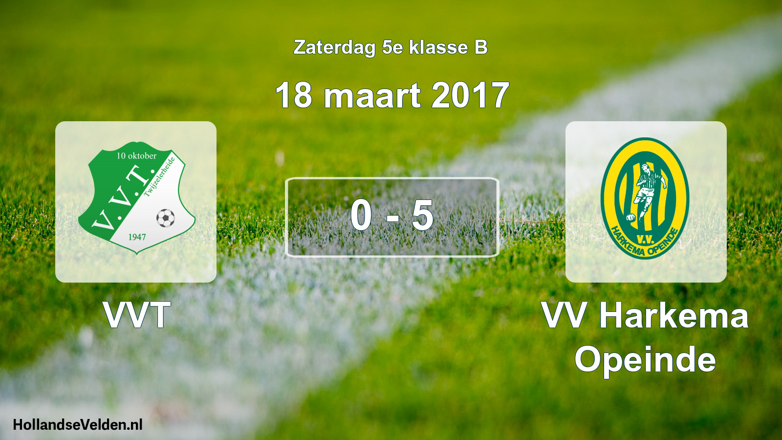 Total number of matches played: VVT - VV Harkema Opeinde 0 - 5 (18 March 2017)