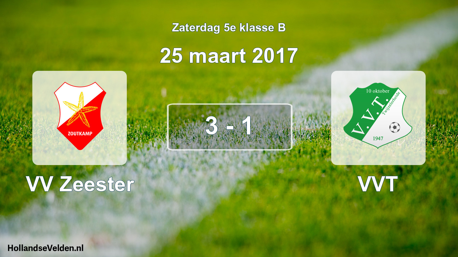 Total number of matches played: VV Zeester - VVT 3 - 1 (25 March 2017)