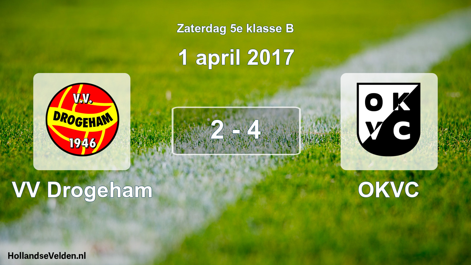 Total number of matches played: VV Drogeham - OKVC 2 - 4 (1 April 2017)
