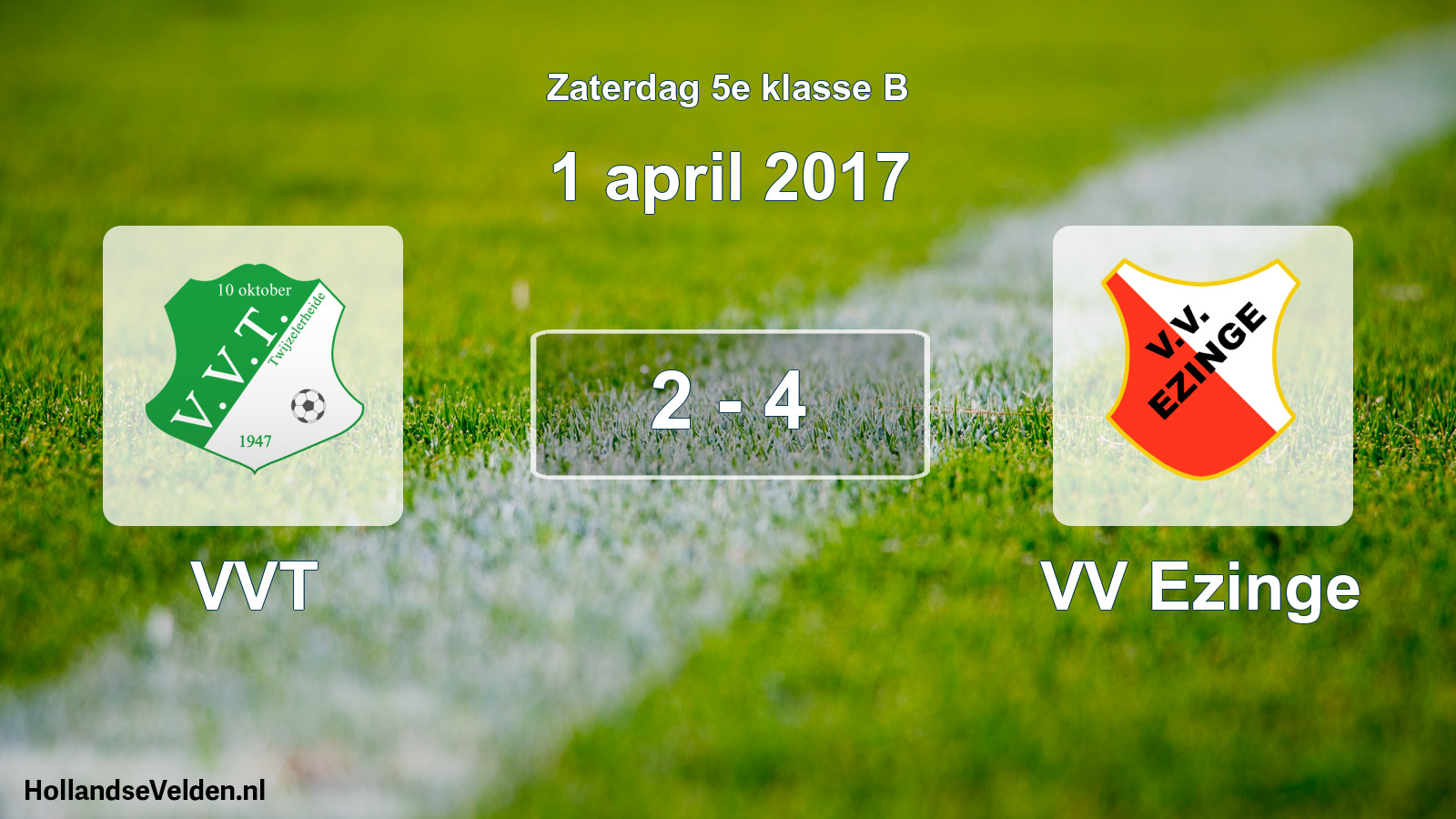 Total number of matches played: VVT - VV Ezinge 2 - 4 (1 April 2017)