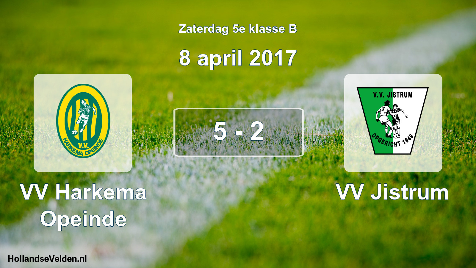Total number of matches played: VV Harkema Opeinde - VV Jistrum 5 - 2 (8 April 2017)