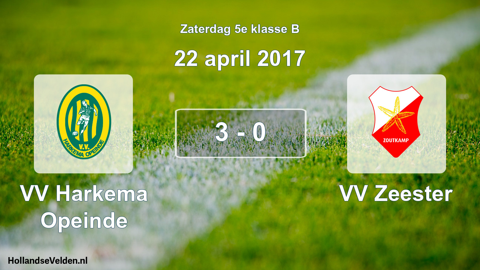 Total number of matches played: VV Harkema Opeinde - VV Zeester 3 - 0 (22 April 2017)