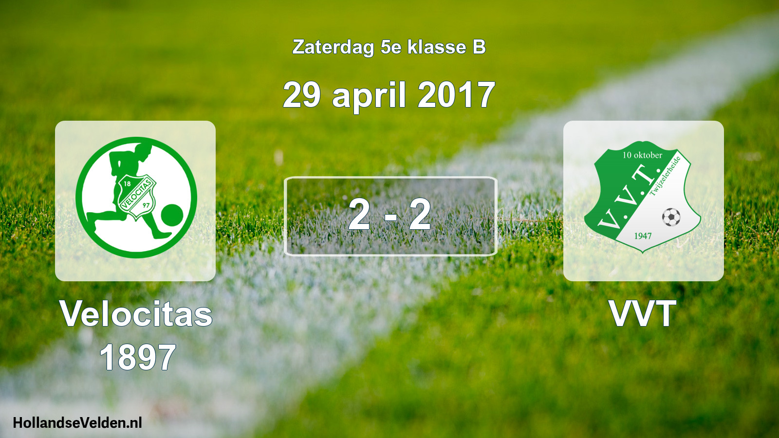 Total number of matches played: Velocitas 1897 - VVT 2 - 2 (29 April 2017)