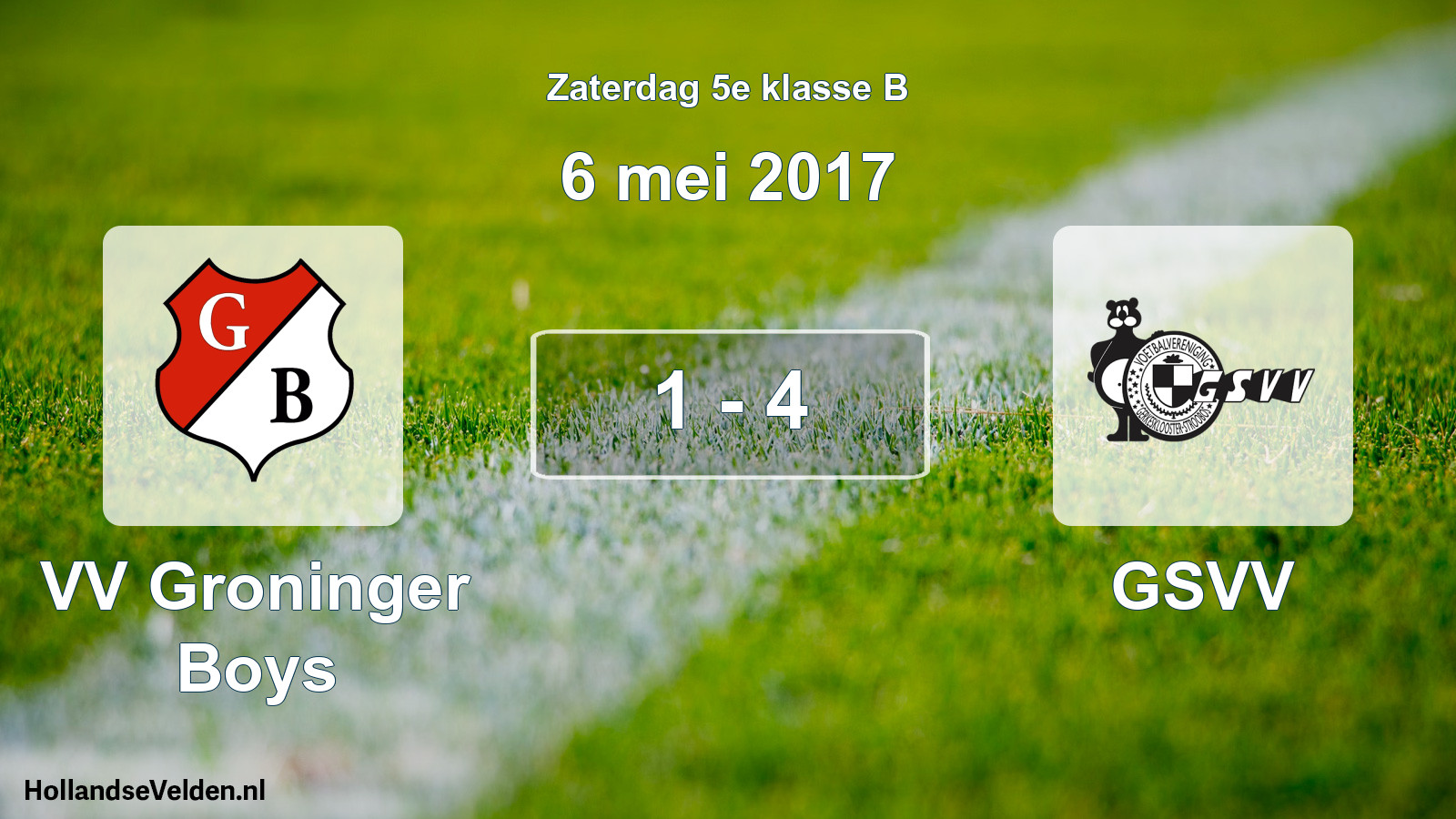 Total number of matches played: VV Groninger Boys - GSVV 1 - 4 (6 May 2017)
