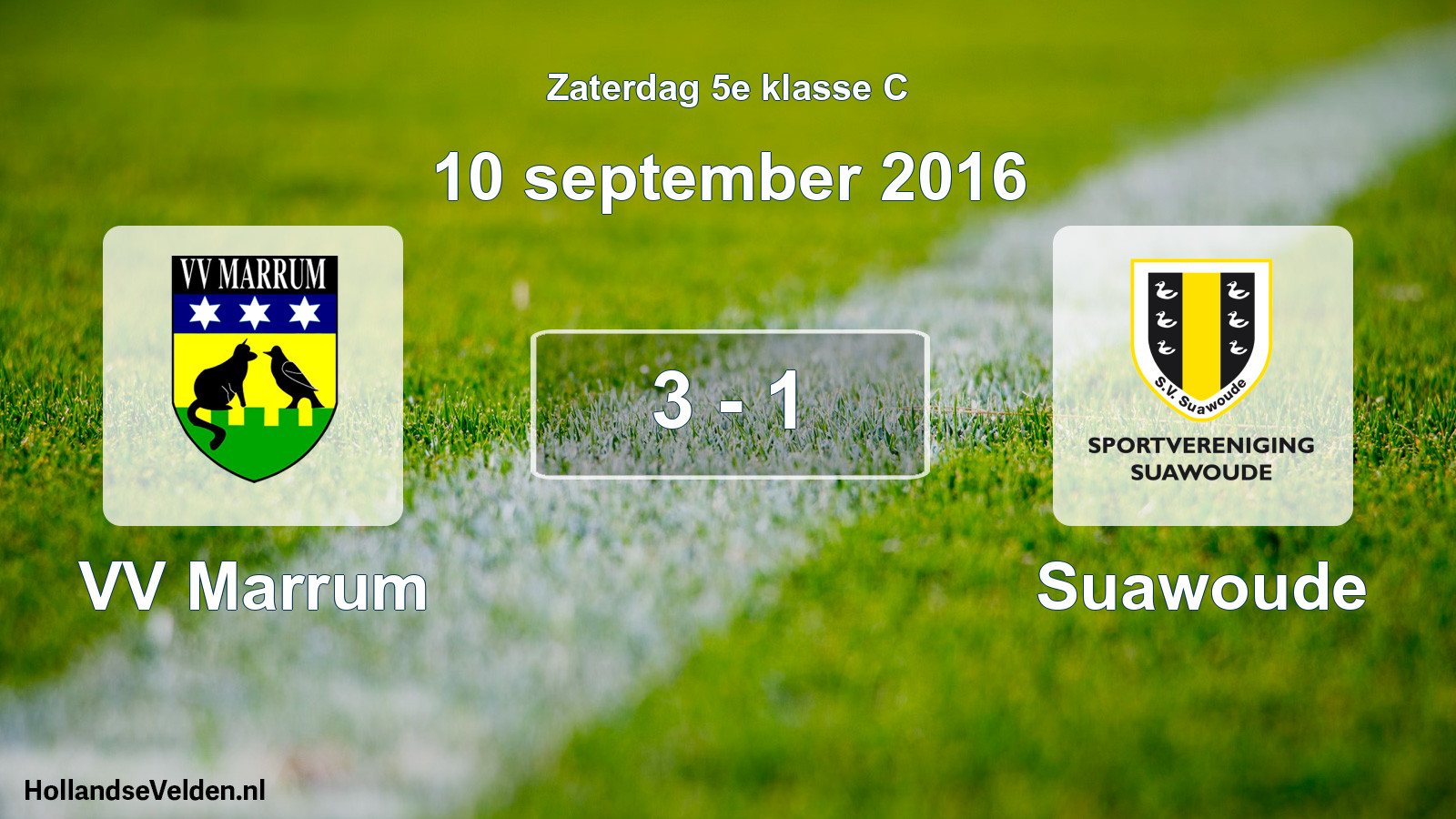 Total number of matches played: VV Marrum - Suawoude 3 - 1 (10 September 2016)