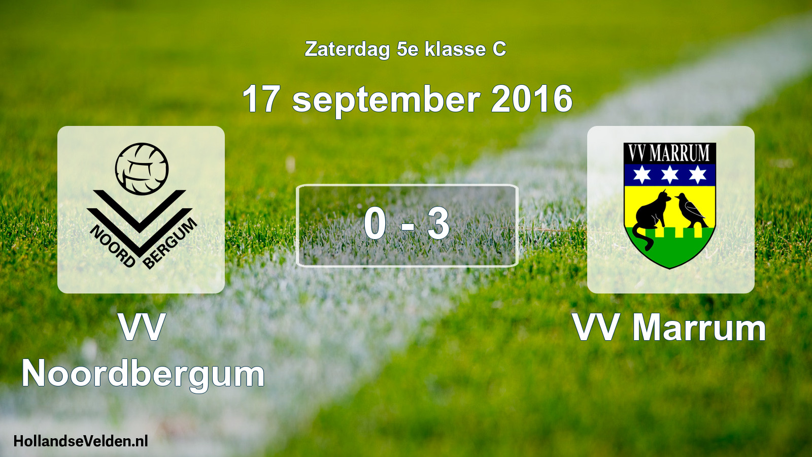 Total number of matches played: VV Noordbergum - VV Marrum 0 - 3 (17 September 2016)