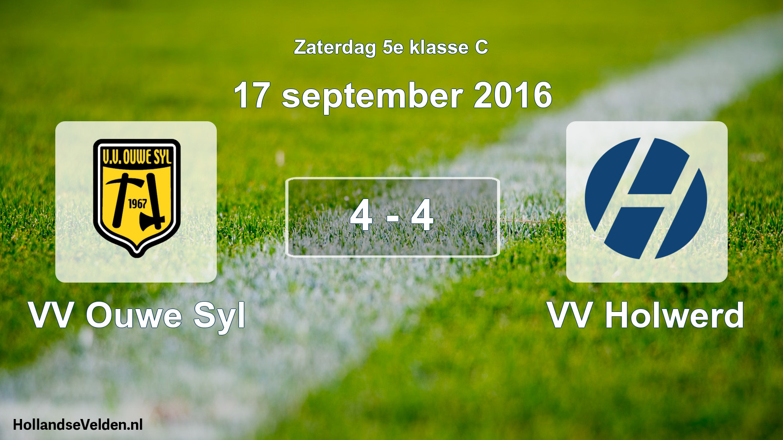 Total number of matches played: VV Ouwe Syl - VV Holwerd 4 - 4 (17 September 2016)