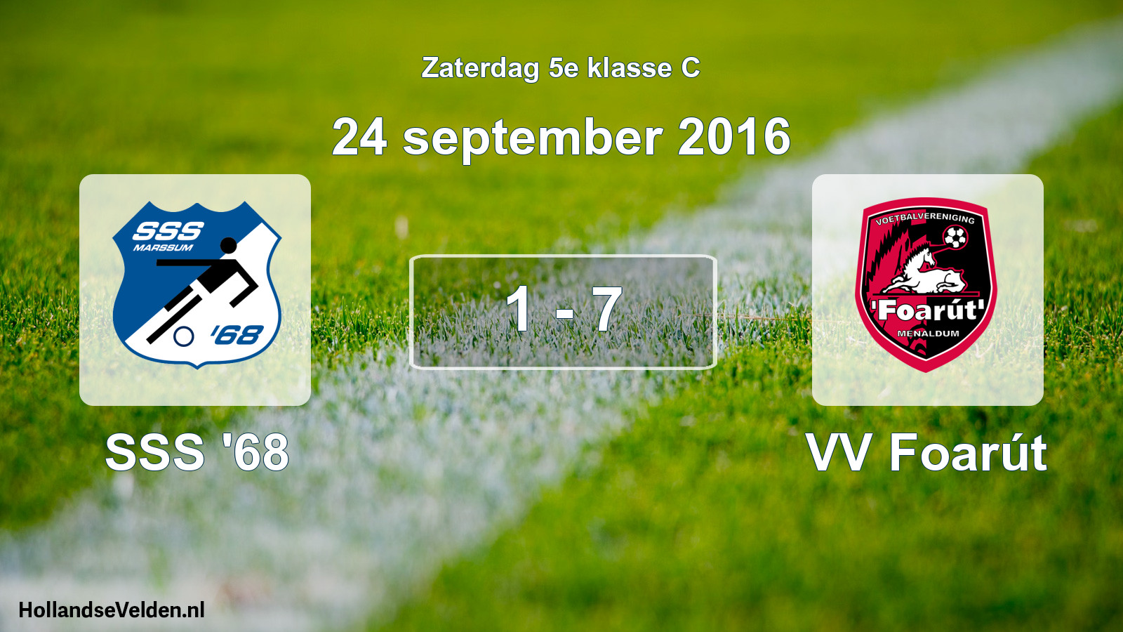 Total number of matches played: SSS '68 - VV Foarút 1 - 7 (24 September 2016)