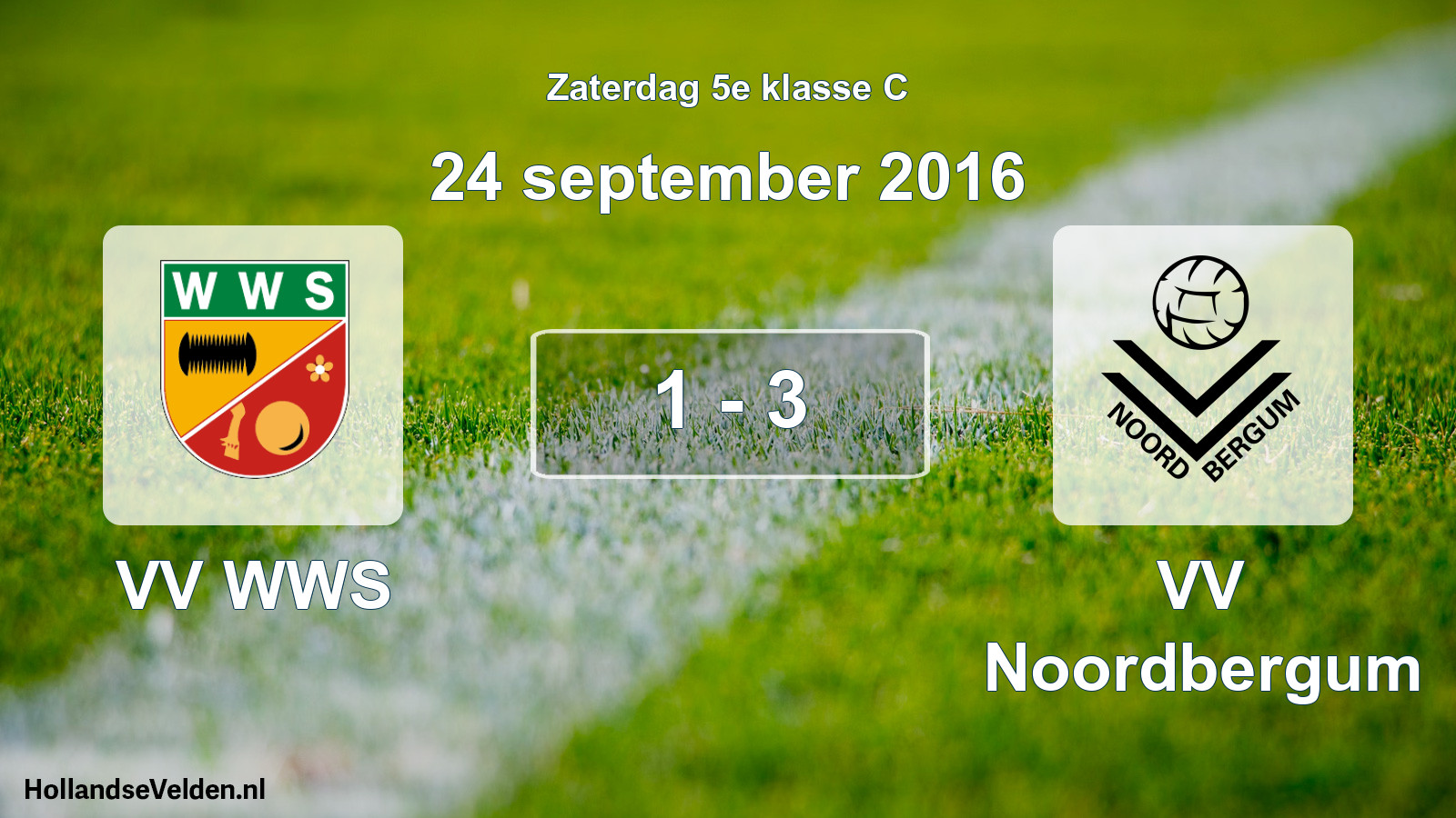 Total number of matches played: VV WWS - VV Noordbergum 1 - 3 (24 September 2016)