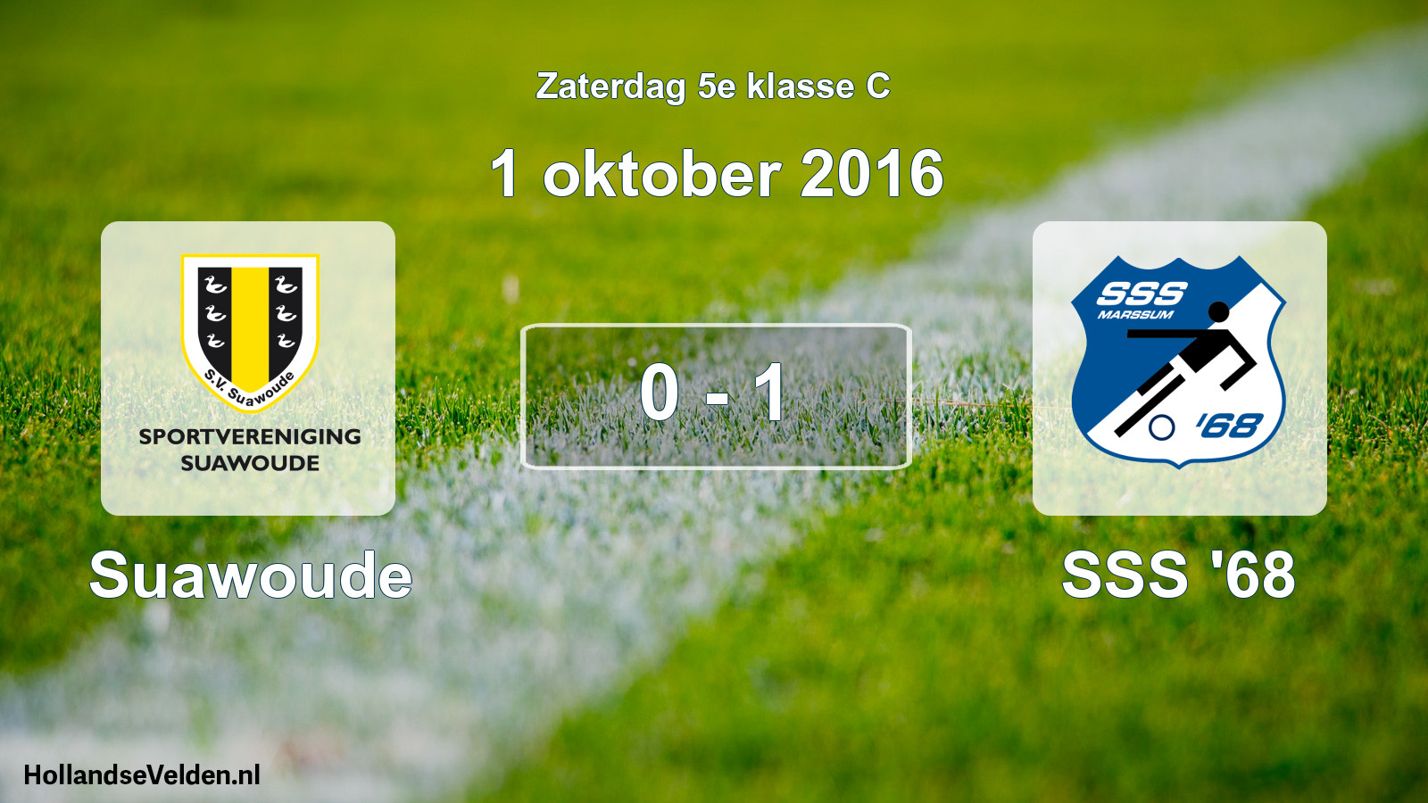 Total number of matches played: Suawoude - SSS '68 0 - 1 (1 October 2016)