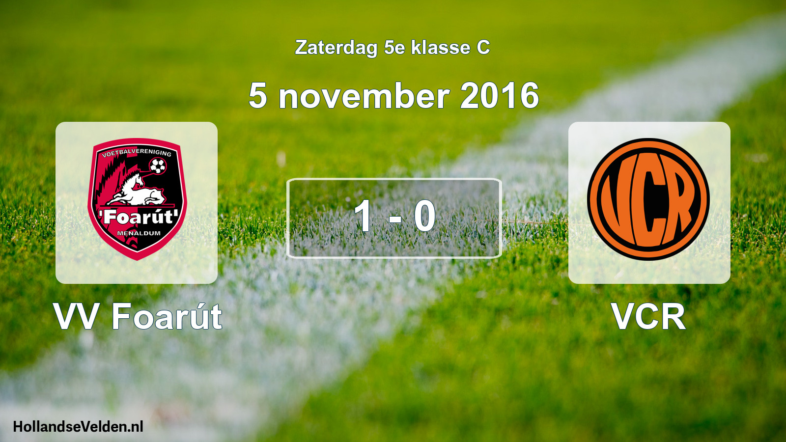 Total number of matches played: VV Foarút - VCR 1 - 0 (5 November 2016)