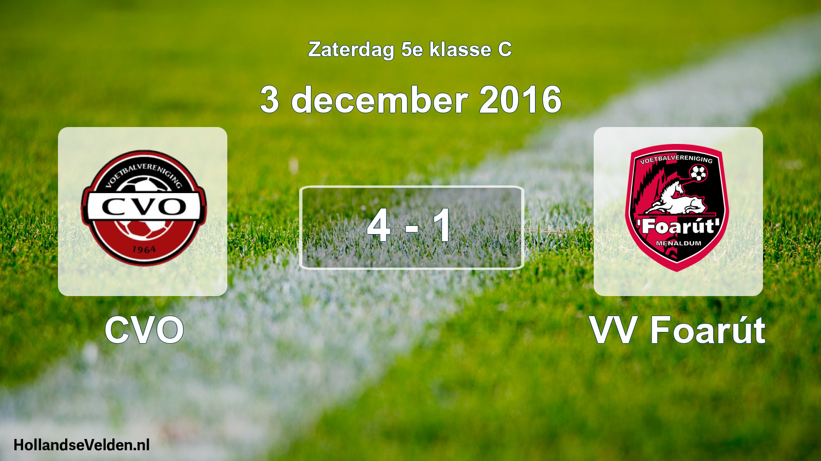 Total number of matches played: CVO - VV Foarút 4 - 1 (3 December 2016)