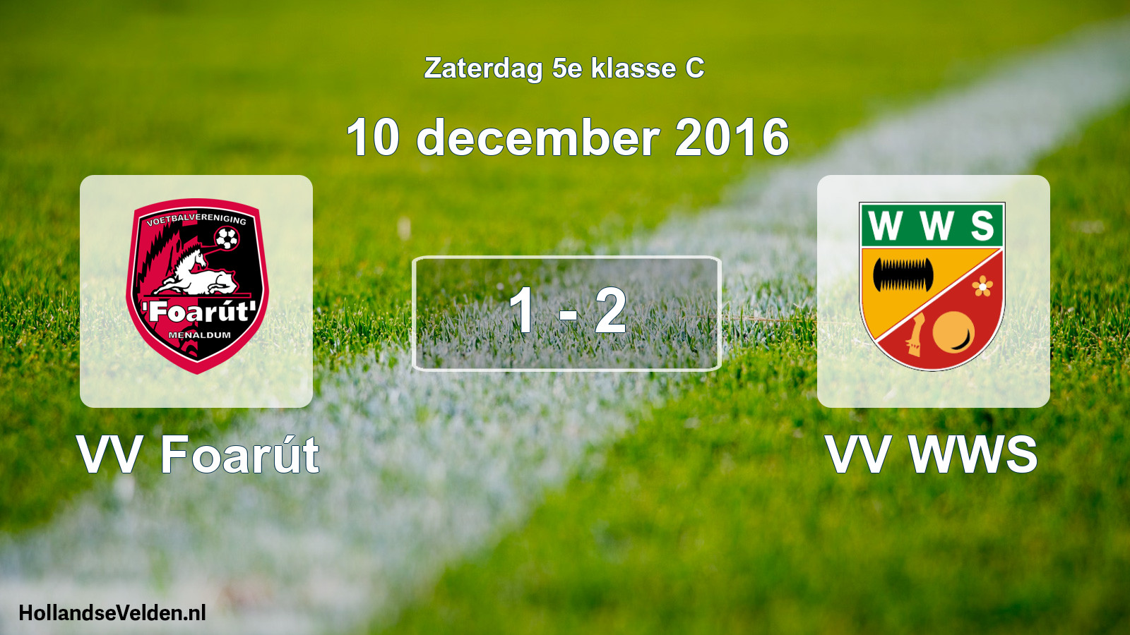Total number of matches played: VV Foarút - VV WWS 1 - 2 (10 December 2016)