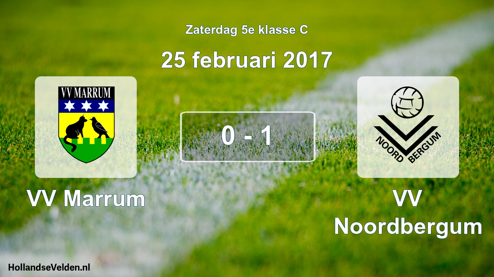Total number of matches played: VV Marrum - VV Noordbergum 0 - 1 (25 February 2017)