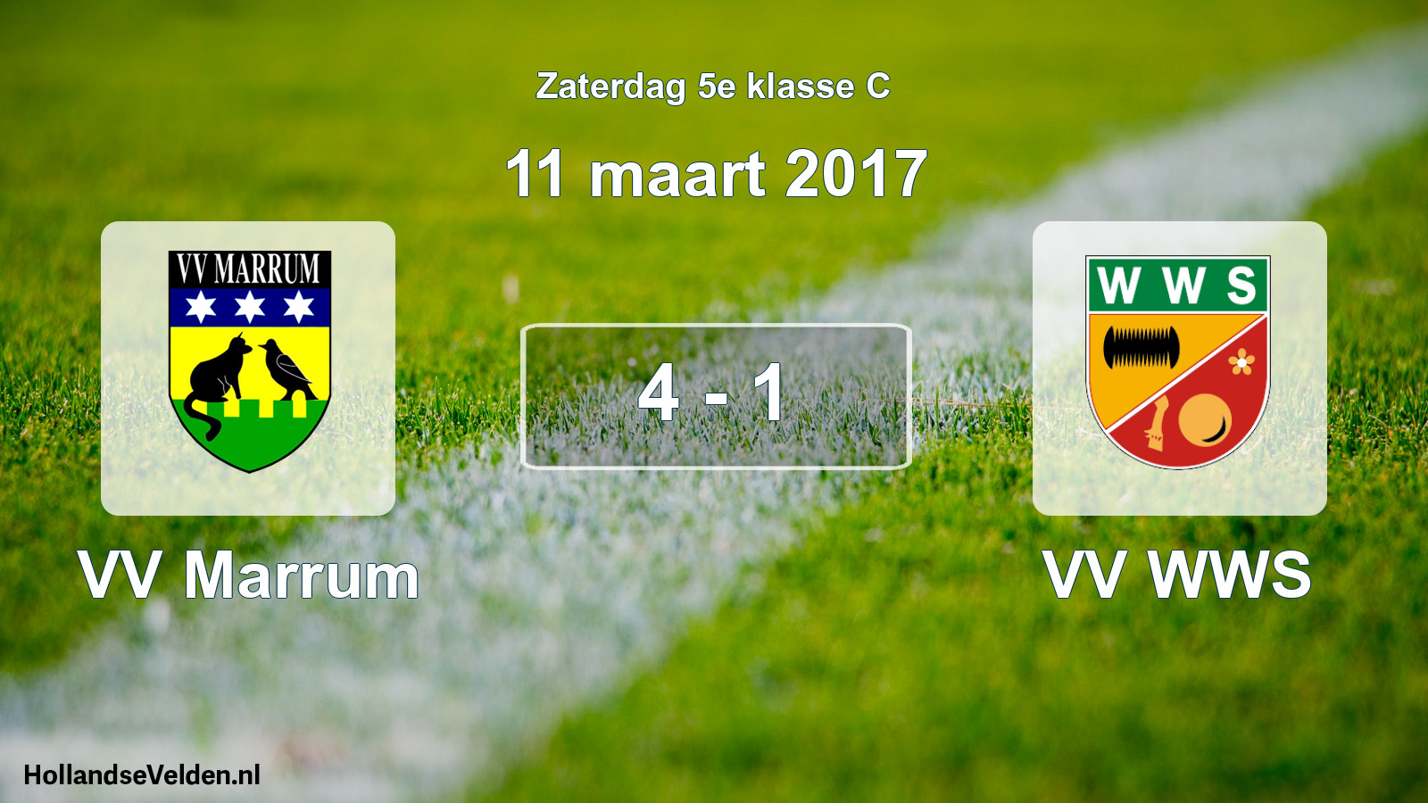 Total number of matches played: VV Marrum - VV WWS 4 - 1 (11 March 2017)