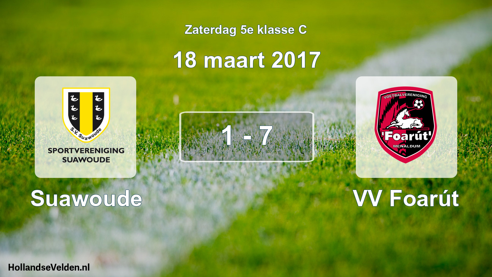 Total number of matches played: Suawoude - VV Foarút 1 - 7 (18 March 2017)
