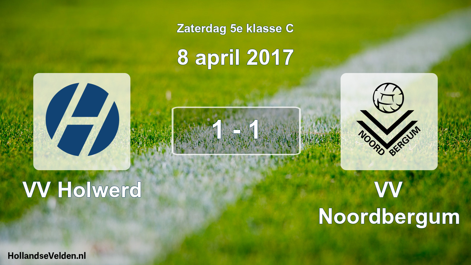 Total number of matches played: VV Holwerd - VV Noordbergum 1 - 1 (8 April 2017)