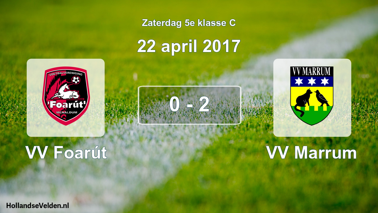Total number of matches played: VV Foarút - VV Marrum 0 - 2 (22 April 2017)