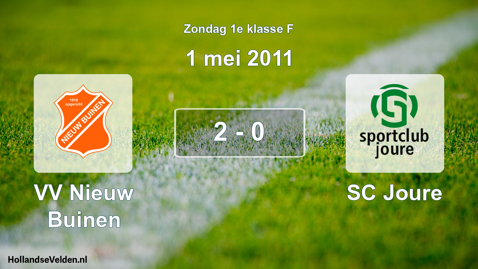 Total number of matches played: VV Nieuw Buinen - SC Joure 2 - 0 (1 May 2011)