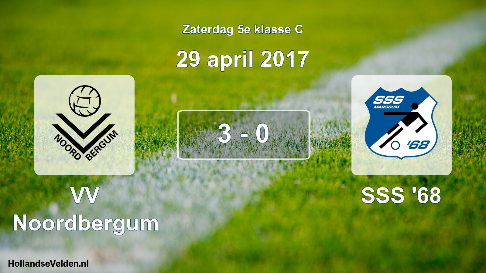 Total number of matches played: VV Noordbergum - SSS '68 3 - 0 (29 April 2017)