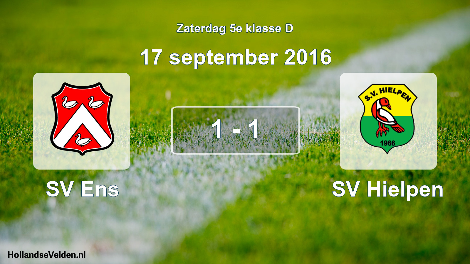 Total number of matches played: SV Ens - SV Hielpen 1 - 1 (17 September 2016)
