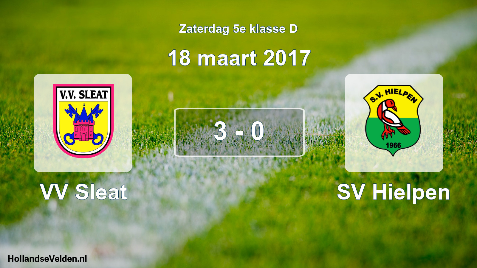 Total number of matches played: VV Sleat - SV Hielpen 3 - 0 (18 March 2017)