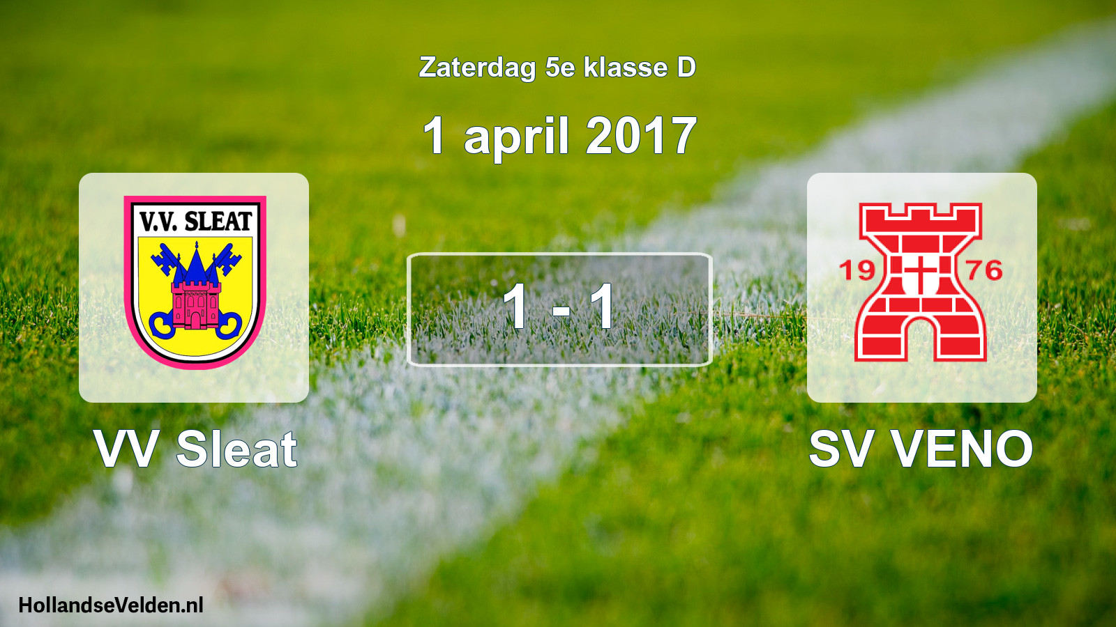Total number of matches played: VV Sleat - SV VENO 1 - 1 (1 April 2017)