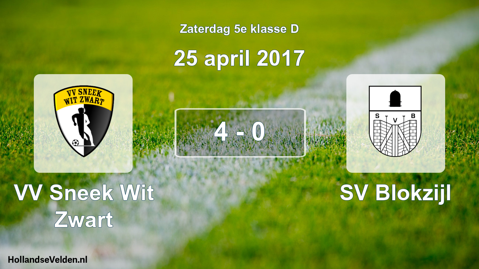 Total number of matches played: VV Sneek Wit Zwart - SV Blokzijl 4 - 0 (25 April 2017)