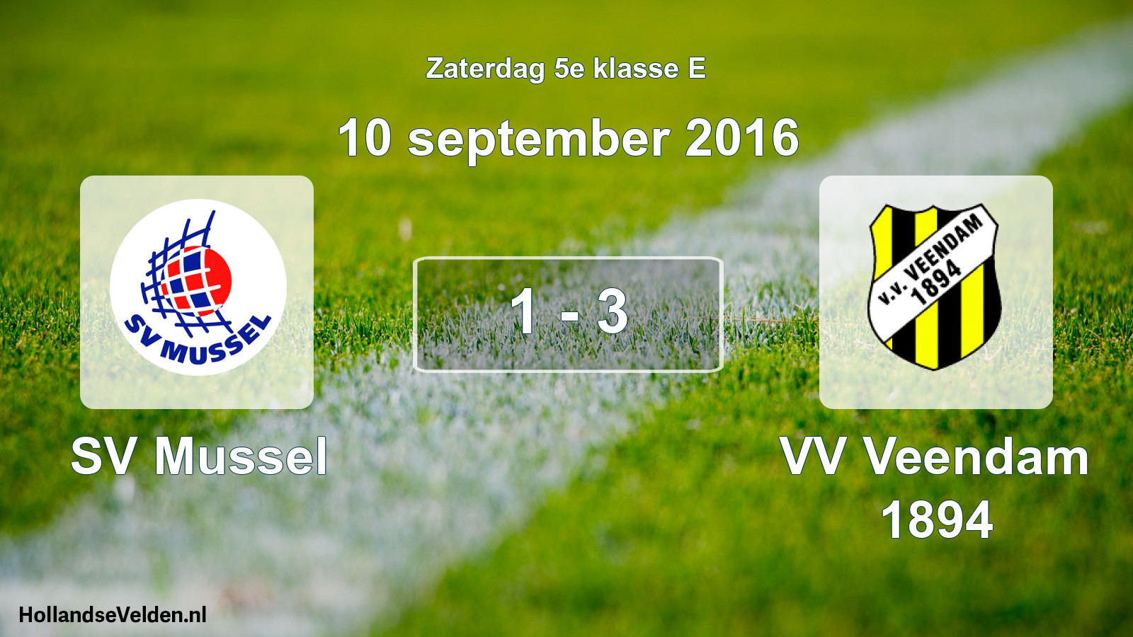 Total number of matches played: SV Mussel - VV Veendam 1894 1 - 3 (10 September 2016)