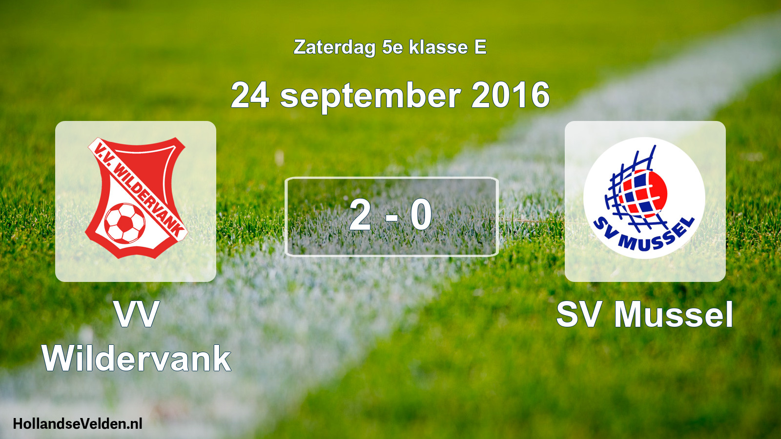 Total number of matches played: VV Wildervank - SV Mussel 2 - 0 (24 September 2016)