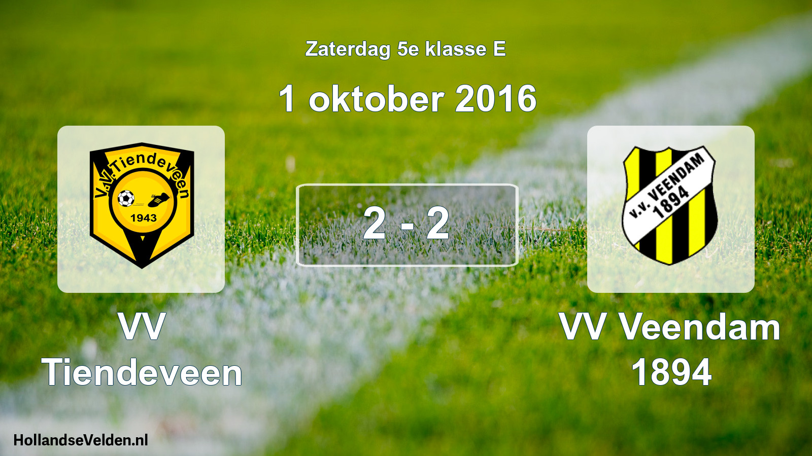 Total number of matches played: VV Tiendeveen - VV Veendam 1894 2 - 2 (1 October 2016)