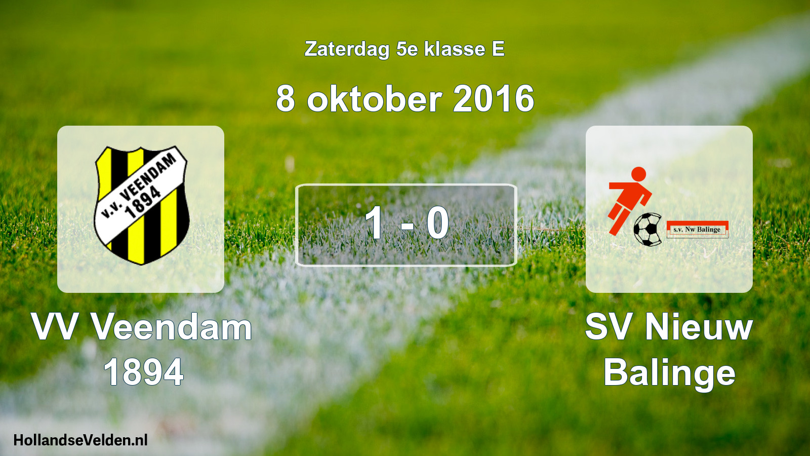 Total number of matches played: VV Veendam 1894 - SV Nieuw Balinge 1 - 0 (8 October 2016)