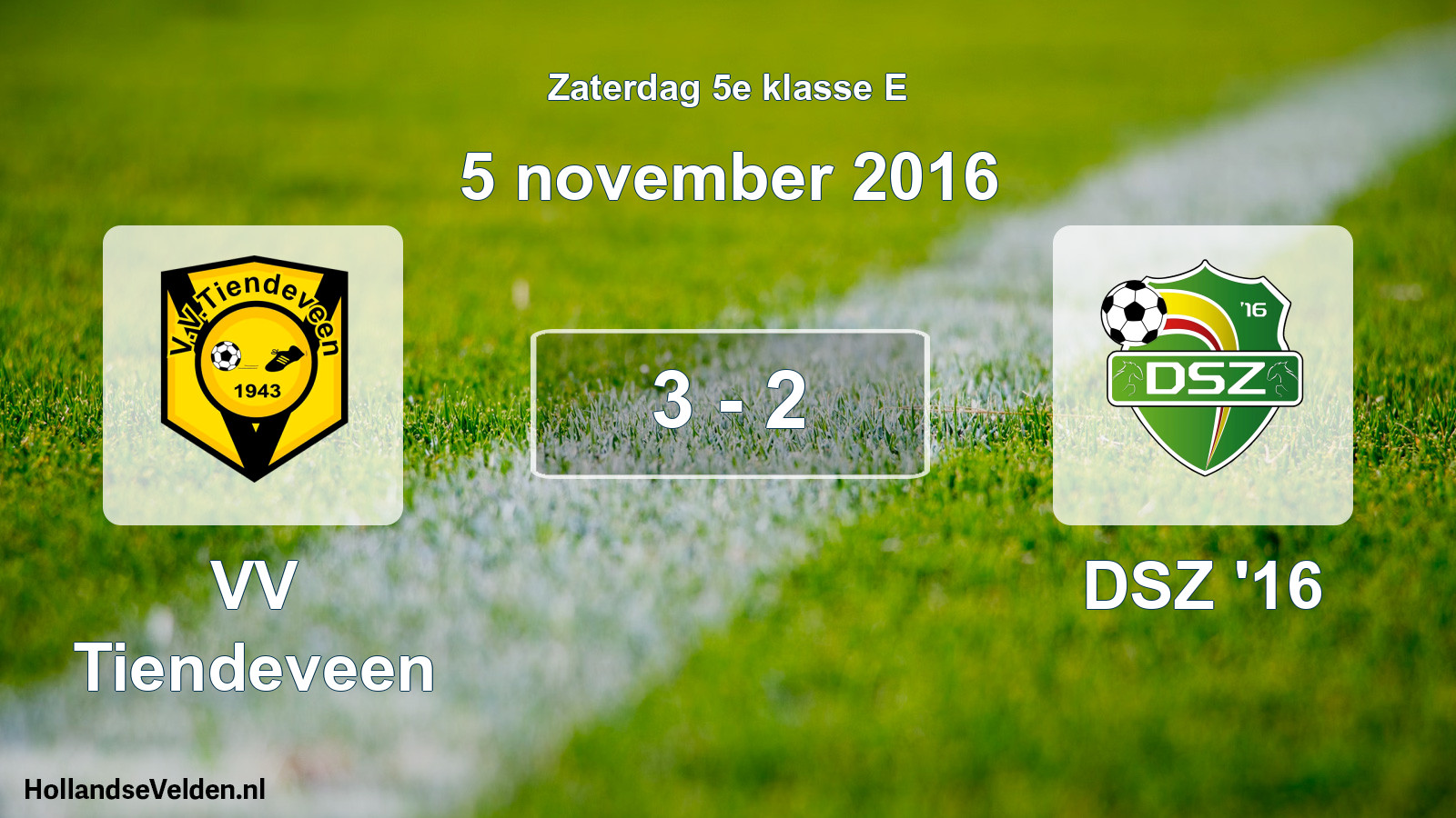 Total number of matches played: VV Tiendeveen - DSZ '16 3 - 2 (5 November 2016)