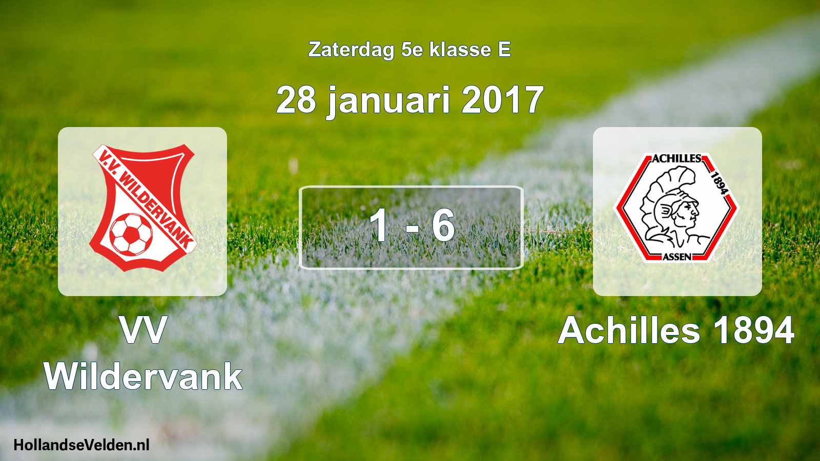 Total number of matches played: VV Wildervank - Achilles 1894 1 - 6 (28 January 2017)