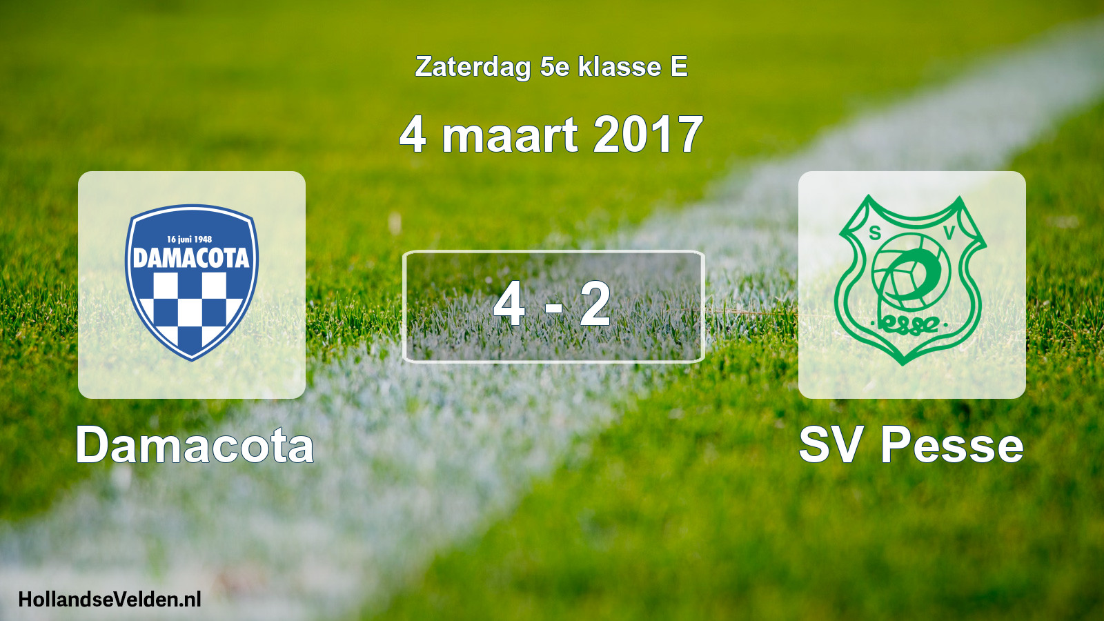 Total number of matches played: Damacota - SV Pesse 4 - 2 (4 March 2017)