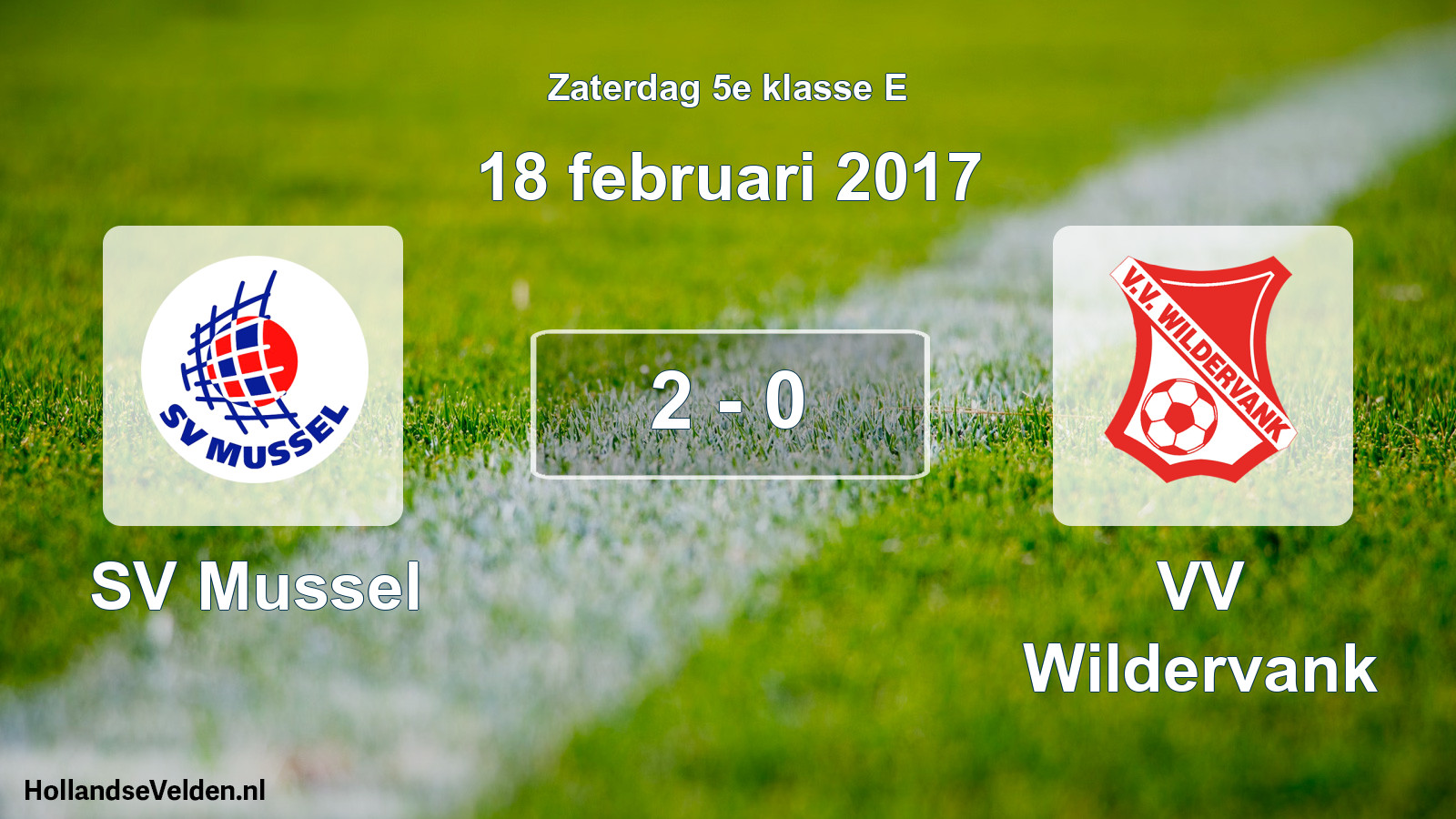 Total number of matches played: SV Mussel - VV Wildervank 2 - 0 (18 February 2017)