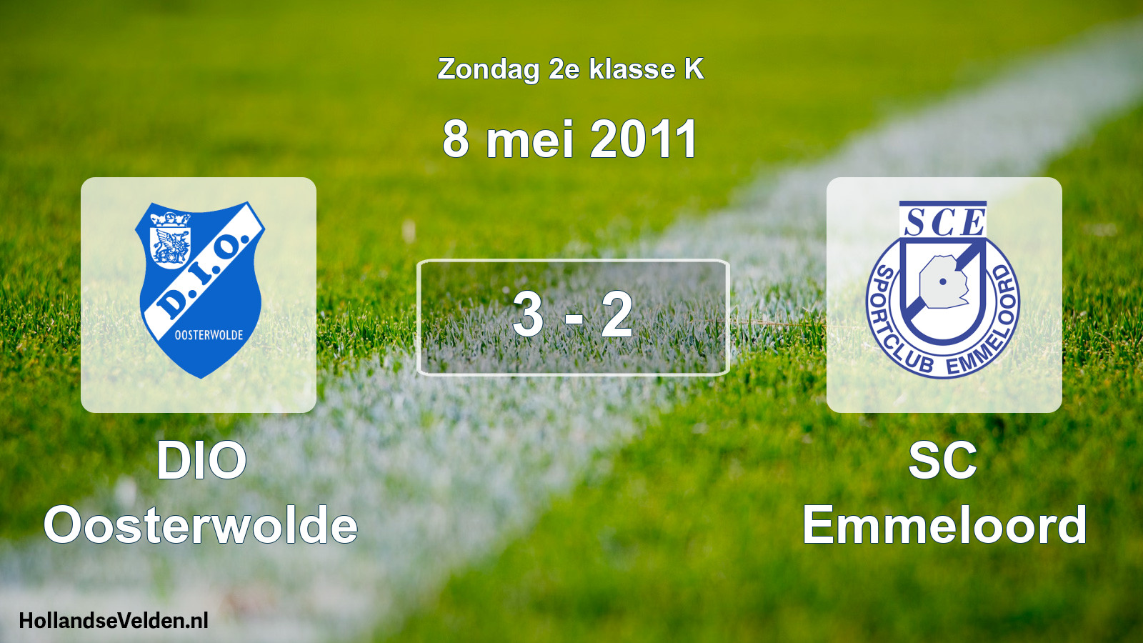 Total number of matches played: DIO Oosterwolde - SC Emmeloord 3 - 2 (8 May 2011)