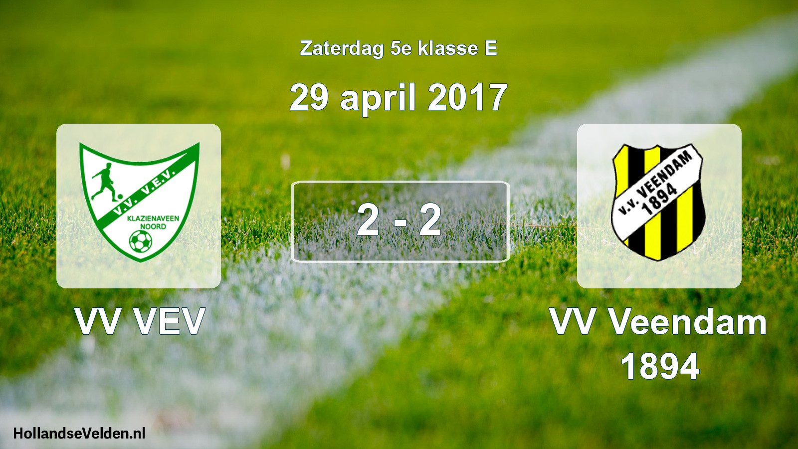 Total number of matches played: VV VEV - VV Veendam 1894 2 - 2 (29 April 2017)